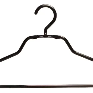 Pack 15 Colgadores Ropa Negro. Percha Gancho Antideslizante.