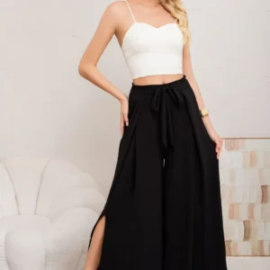 Pantalón Palazzo Mujer Tipo Falda. Tela Lino Liviana