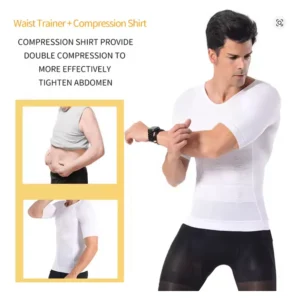 Pack 2 Polera Compresión Hombre Faja Camiseta Reductora
