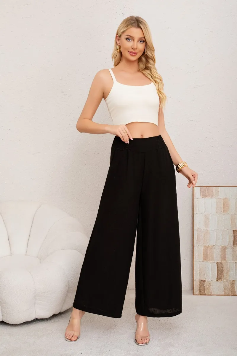 D_NQ_NP_2X_702863-MLC95530719272_102025-F-pantalon-lino-mujer-recto-palazzo-algodon-cintura-elasticada