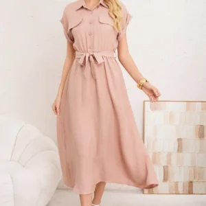 Vestido Verano Largo Mujer. Tela Tipo Jeans Maxi Vestido