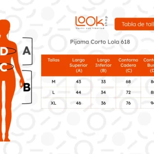 Pijama Corto Lola Juvenil. Conjunto Short Y Polera Mujer.