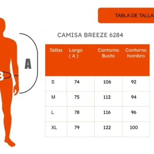 Camisa Breeze Slim Fit, Hombre Verano. Cuello V, Botones