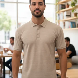 Camisa Breeze Slim Fit, Hombre Verano. Cuello V, Botones