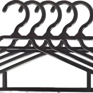 Pack 15 Colgadores Ropa Negro. Percha Gancho Antideslizante.