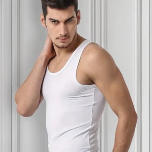 Camiseta Sin Manga Algodón, Negra, Gris Blanco. Adulto.